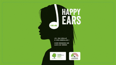 Versterkt geluid brussel gehoorschade campagne pictogram