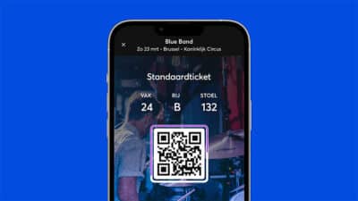 voorbeeld van een Mobile Ticket bij Ticketmaster