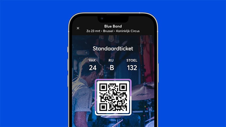 voorbeeld van een Mobile Ticket bij Ticketmaster